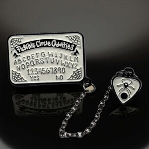 Psychic Oddities Ouija Board Pin Goth Spiderweb Spider🕷️Chain